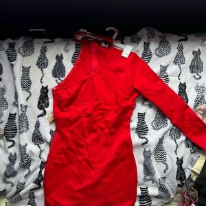Red One-Shoulder Dress
